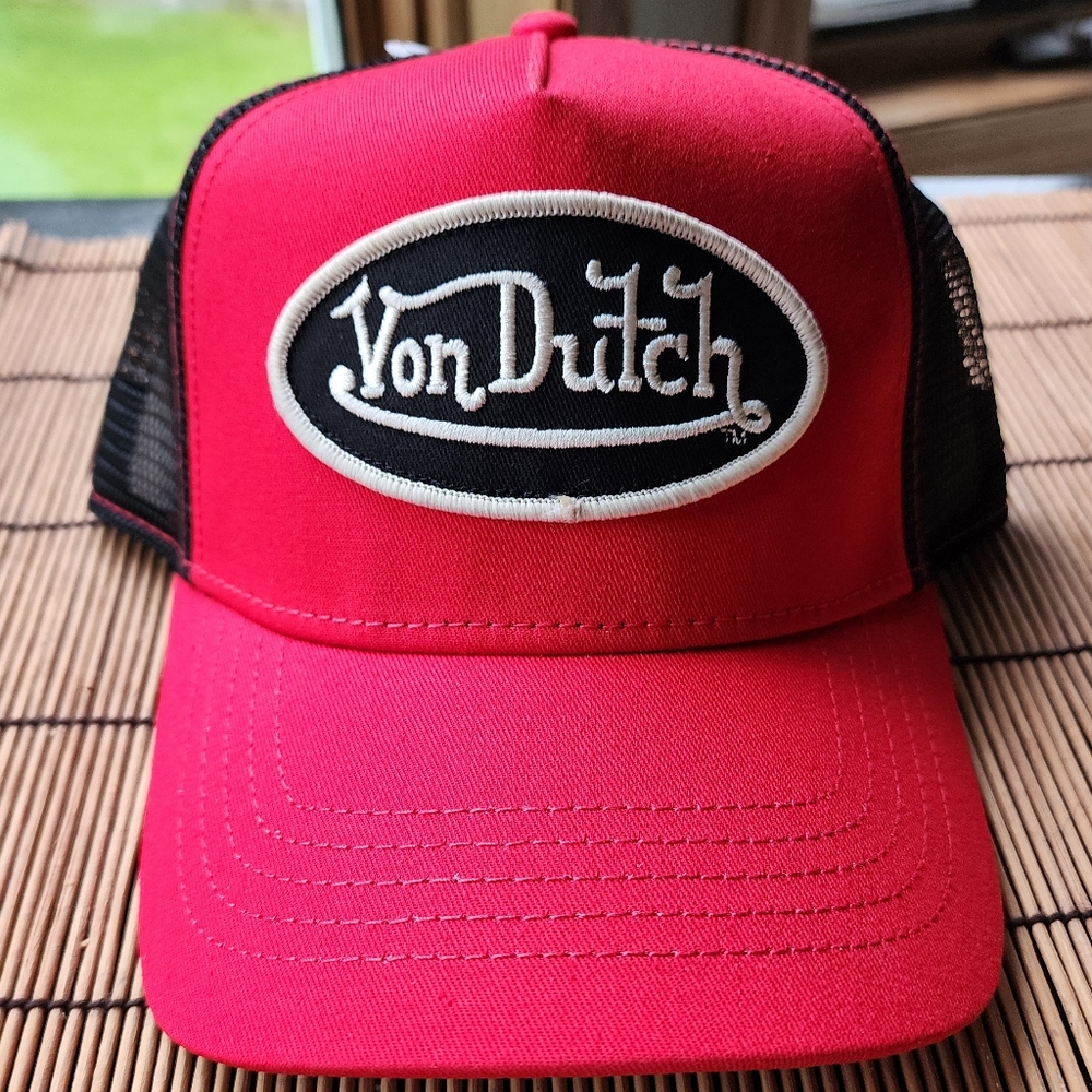 Brand New Red & Black Von Dutch Trucker Hat
